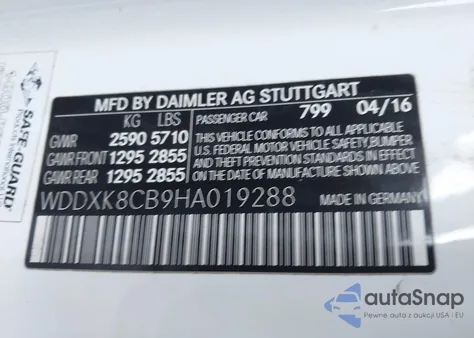 2017 Mercedes-Benz S 550 from USA, damaged, VIN WDDXK8CB9HA019288